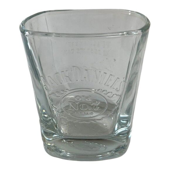 Jack Daniels Old No. 7 Embossed Whiskey Glass Lowball Barware Collectible Cup - Picture 1 of 7